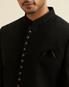 alt message - Manyavar Men Black Classic Jodhpuri Suit image number 1