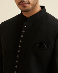 Manyavar Men Black Classic Jodhpuri Suit