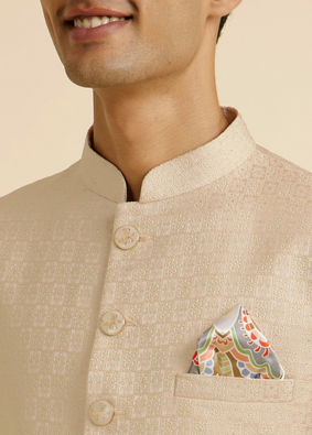 Manyavar Men Peachy Elegance Suit Set