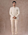 Manyavar Men Resplendent Cream Jodhpuri Suit