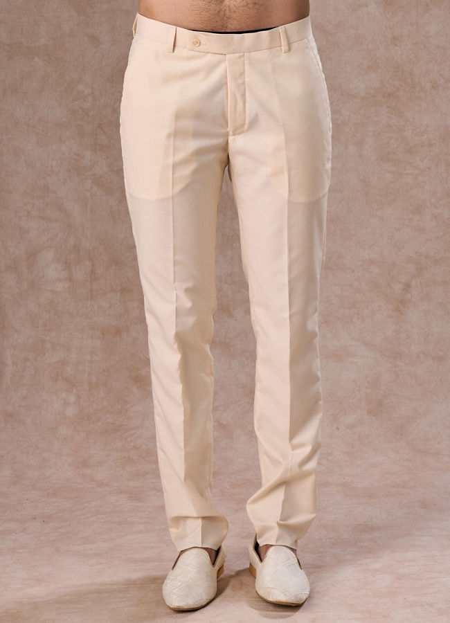 Manyavar Men Resplendent Cream Jodhpuri Suit