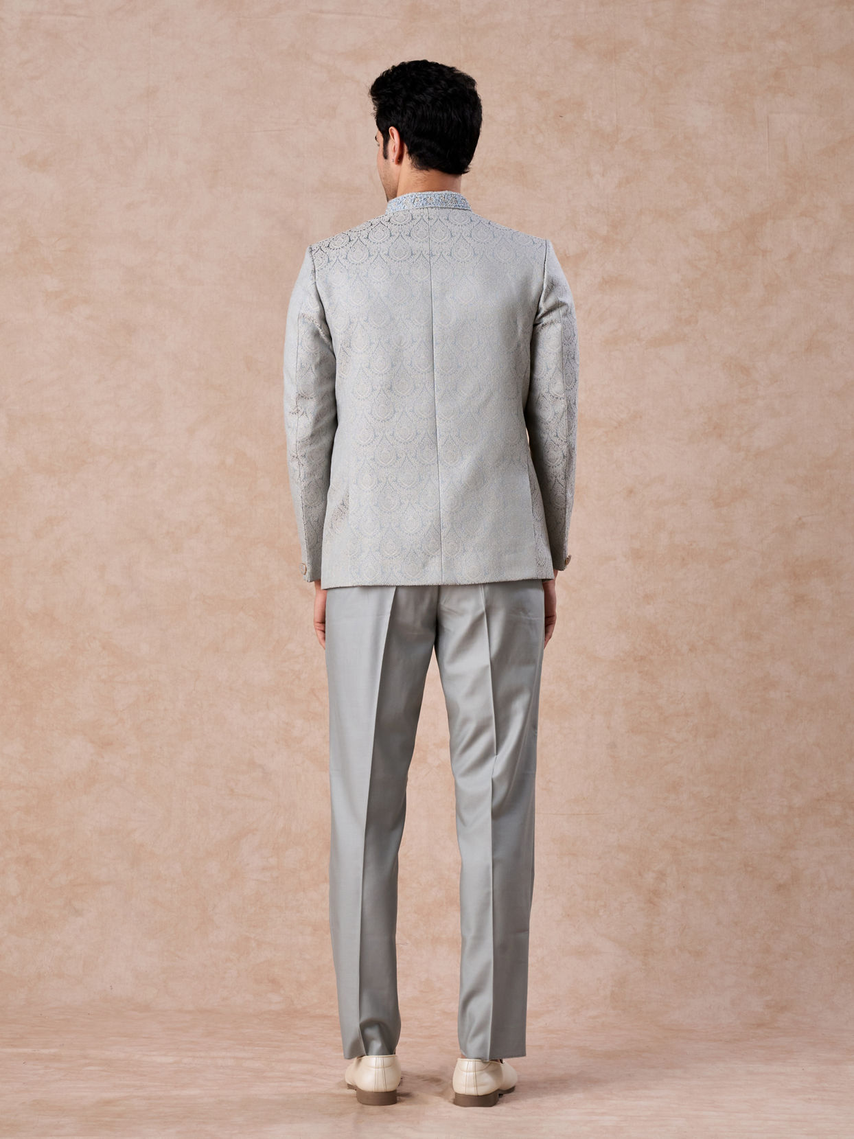 Manyavar Men Regal Light Blue Jodhpuri Suit