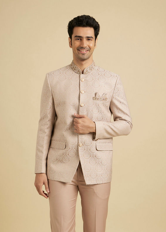 Manyavar Men Dusty Pink Elegance Suit Set