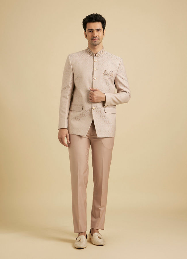 Manyavar Men Dusty Pink Elegance Suit Set