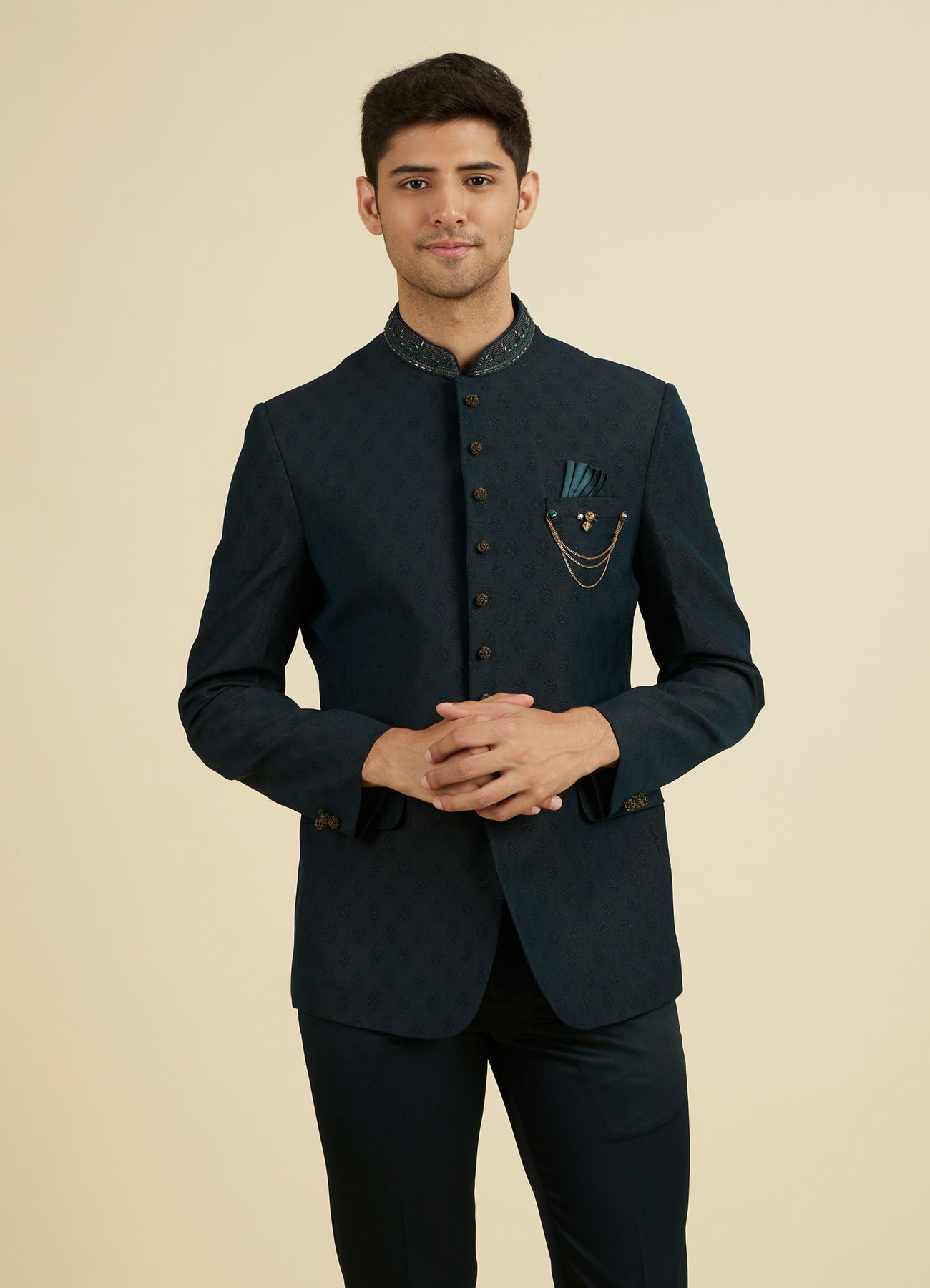 Manyavar Men Emerald Elegance Suit Set