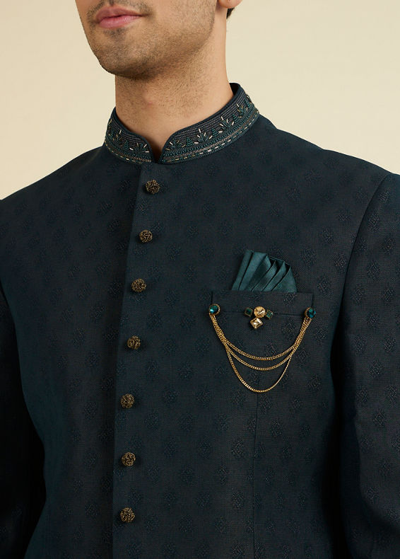 Manyavar Men Emerald Elegance Suit Set