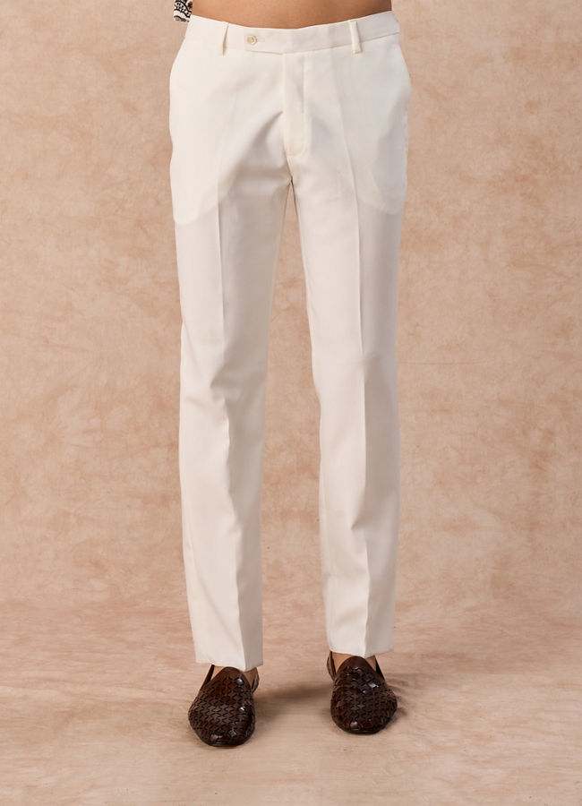 Manyavar Men Opulent Cream Velvet Jodhpuri Suit