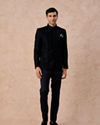 Manyavar Men Teal Velvet Sensation Jodhpuri Suit