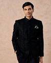 Manyavar Men Teal Velvet Sensation Jodhpuri Suit
