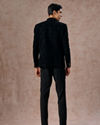Manyavar Men Black Velvet Jodhpuri Suit