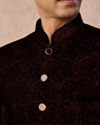 Manyavar Men Wine Toned Regal Jodhpuri Suit