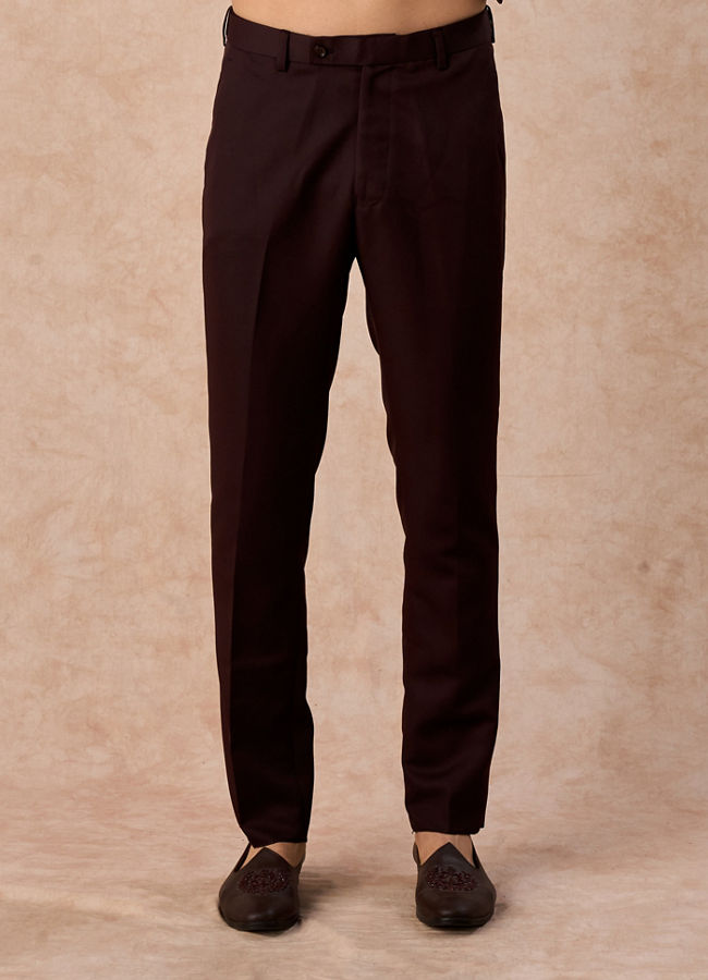 Manyavar Men Wine Toned Regal Jodhpuri Suit