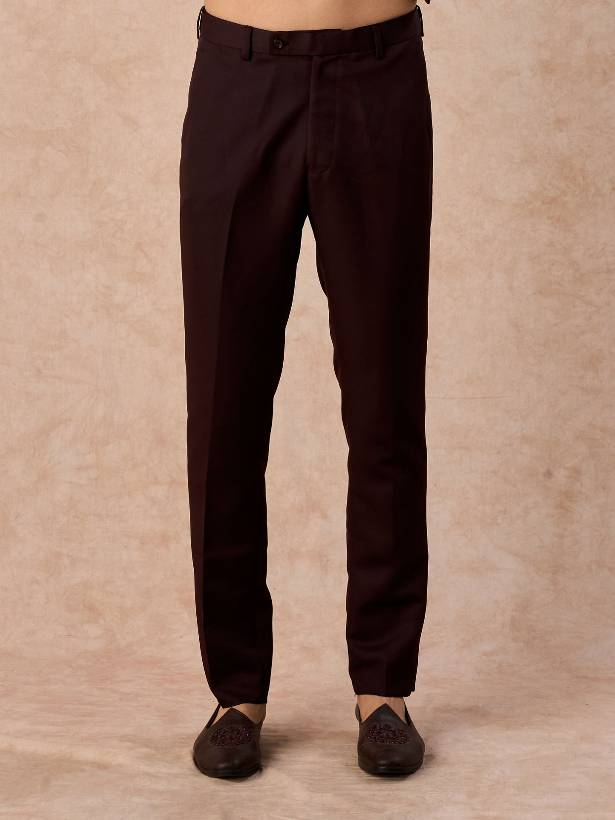 Manyavar Men Wine Toned Regal Jodhpuri Suit