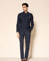 Manyavar Men Blue Majesty Rayon Suit Set