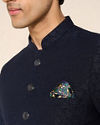 Manyavar Men Blue Majesty Rayon Suit Set