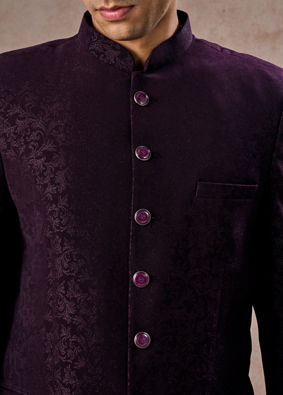 Manyavar Men Regal Purple Jodhpuri Suit