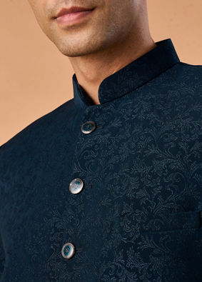 Manyavar Men Teal Blue Regalia Jodhpuri Suit