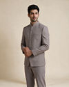 Manyavar Men Beige Blended Rayon Jodhpuri Suit