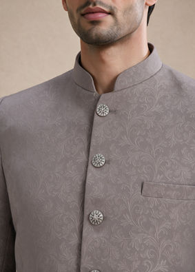 Manyavar Men Beige Blended Rayon Jodhpuri Suit
