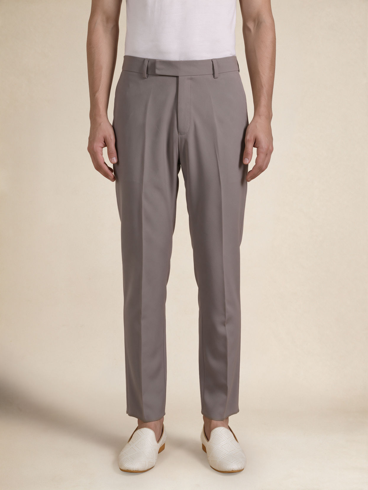 Manyavar Men Beige Blended Rayon Jodhpuri Suit