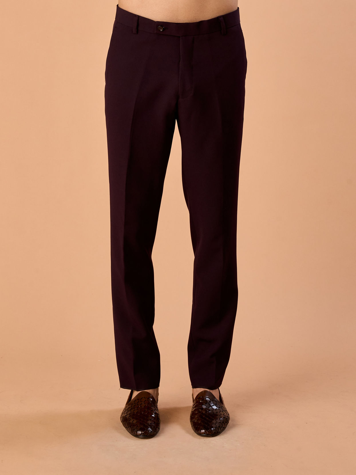 Manyavar Men Elegant Wine Jodhpuri Suit