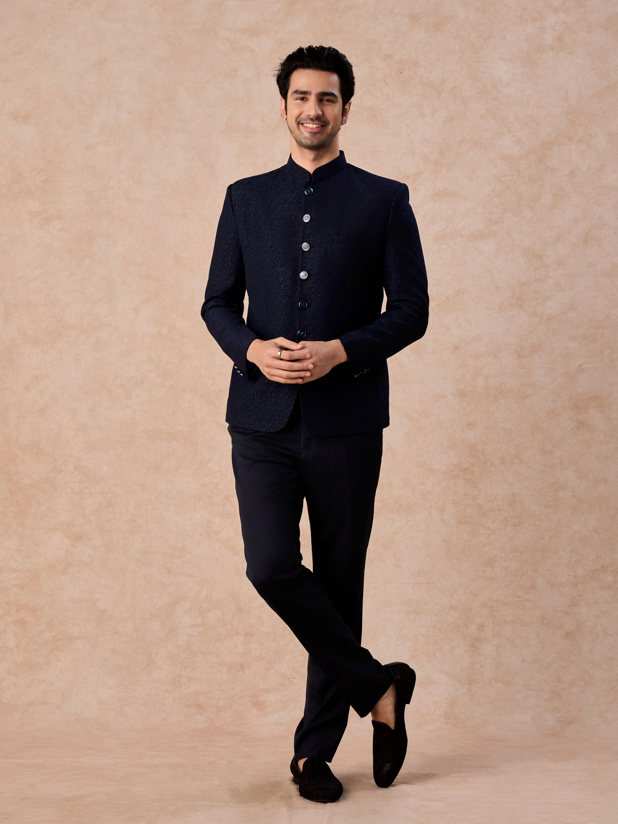 Manyavar Men Teal Blue Royale Jodhpuri Suit