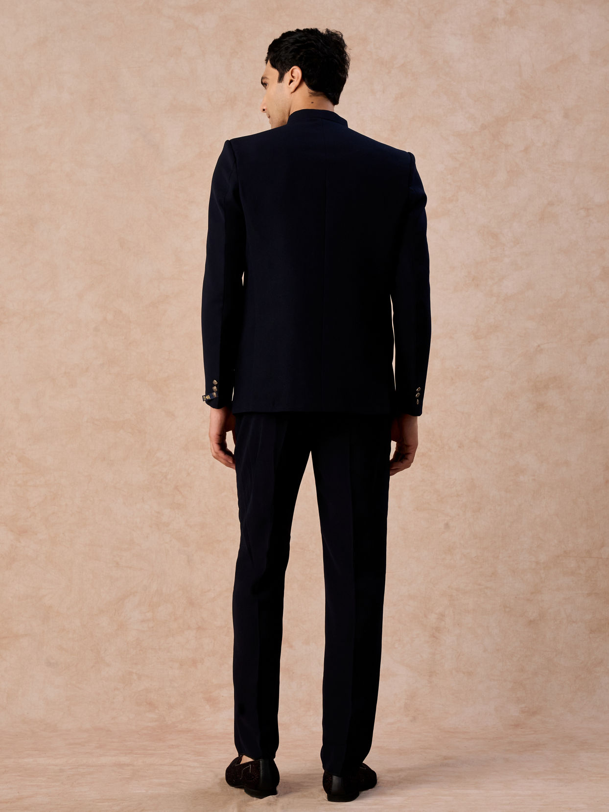 Manyavar Men Classic Dark Blue Jodhpuri Suit