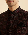 Manyavar Men Regal Blue Velvet Jodhpuri Suit