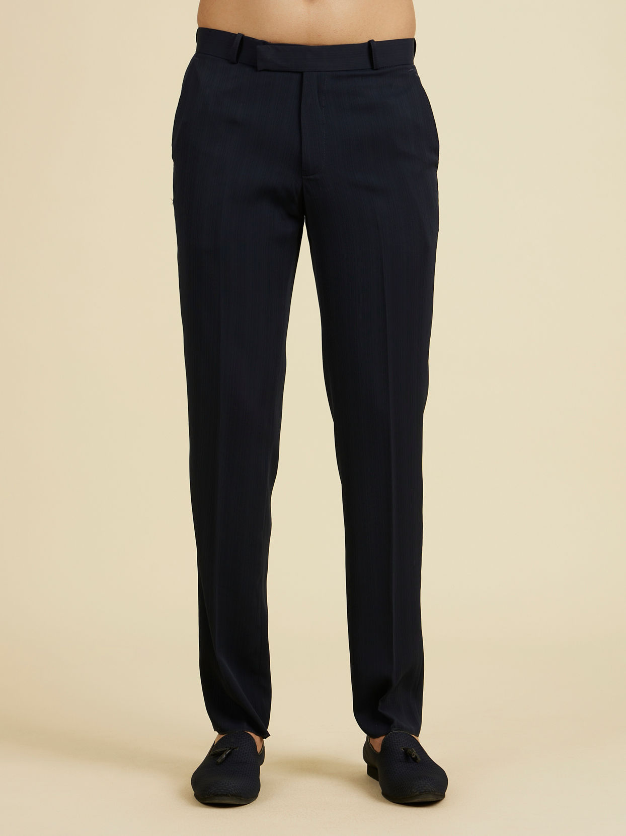Manyavar Men Dapper Dark Blue Radiance Suit Set