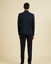 Manyavar Men Dapper Dark Blue Radiance Suit Set