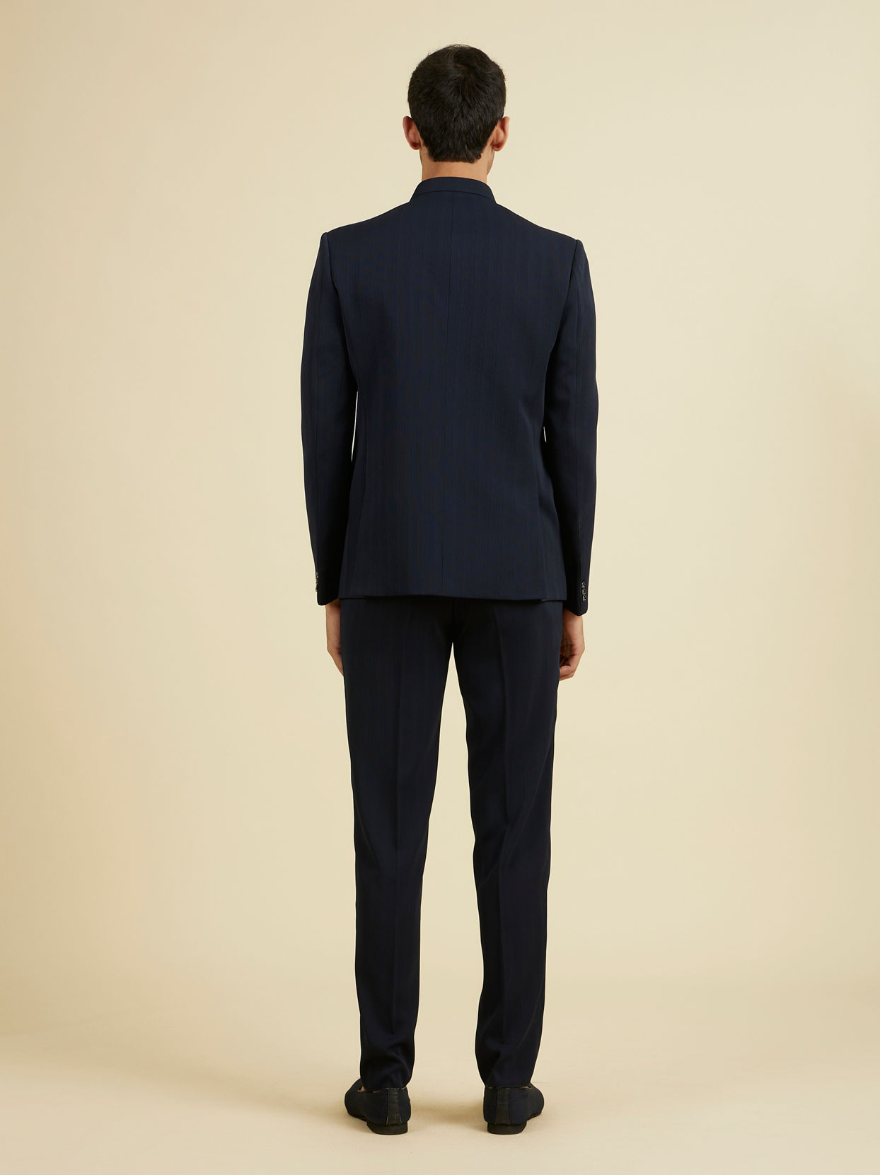 Manyavar Men Dapper Dark Blue Radiance Suit Set