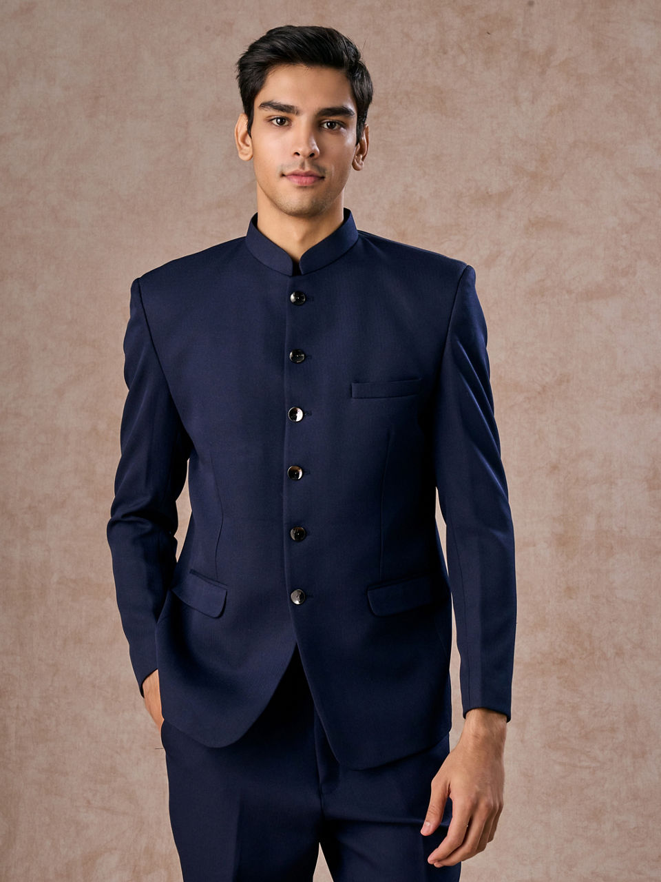 Manyavar Men Dark Blue Royal Jodhpuri Suit