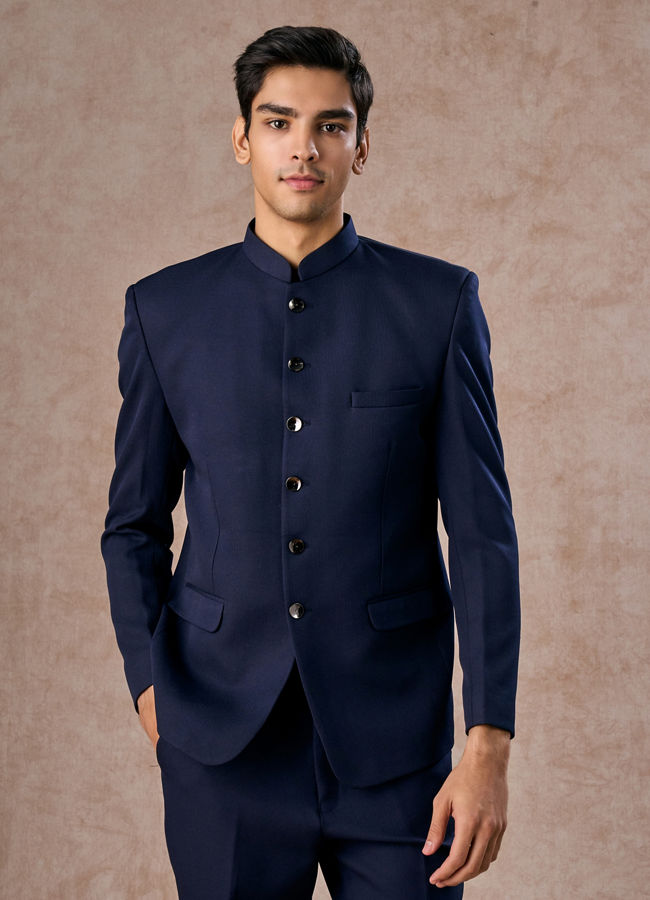 Manyavar Men Dark Blue Royal Jodhpuri Suit