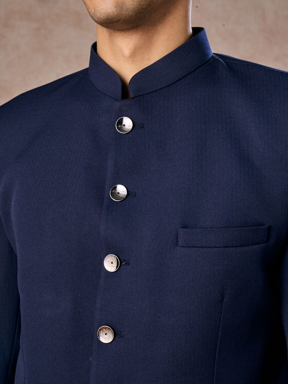 Manyavar Men Dark Blue Royal Jodhpuri Suit