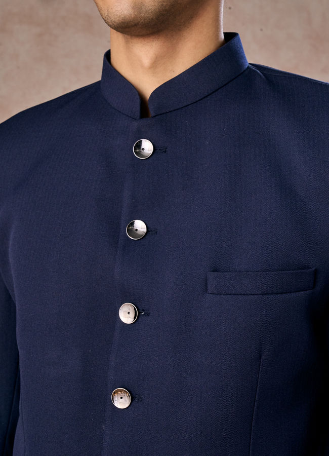 Manyavar Men Dark Blue Royal Jodhpuri Suit