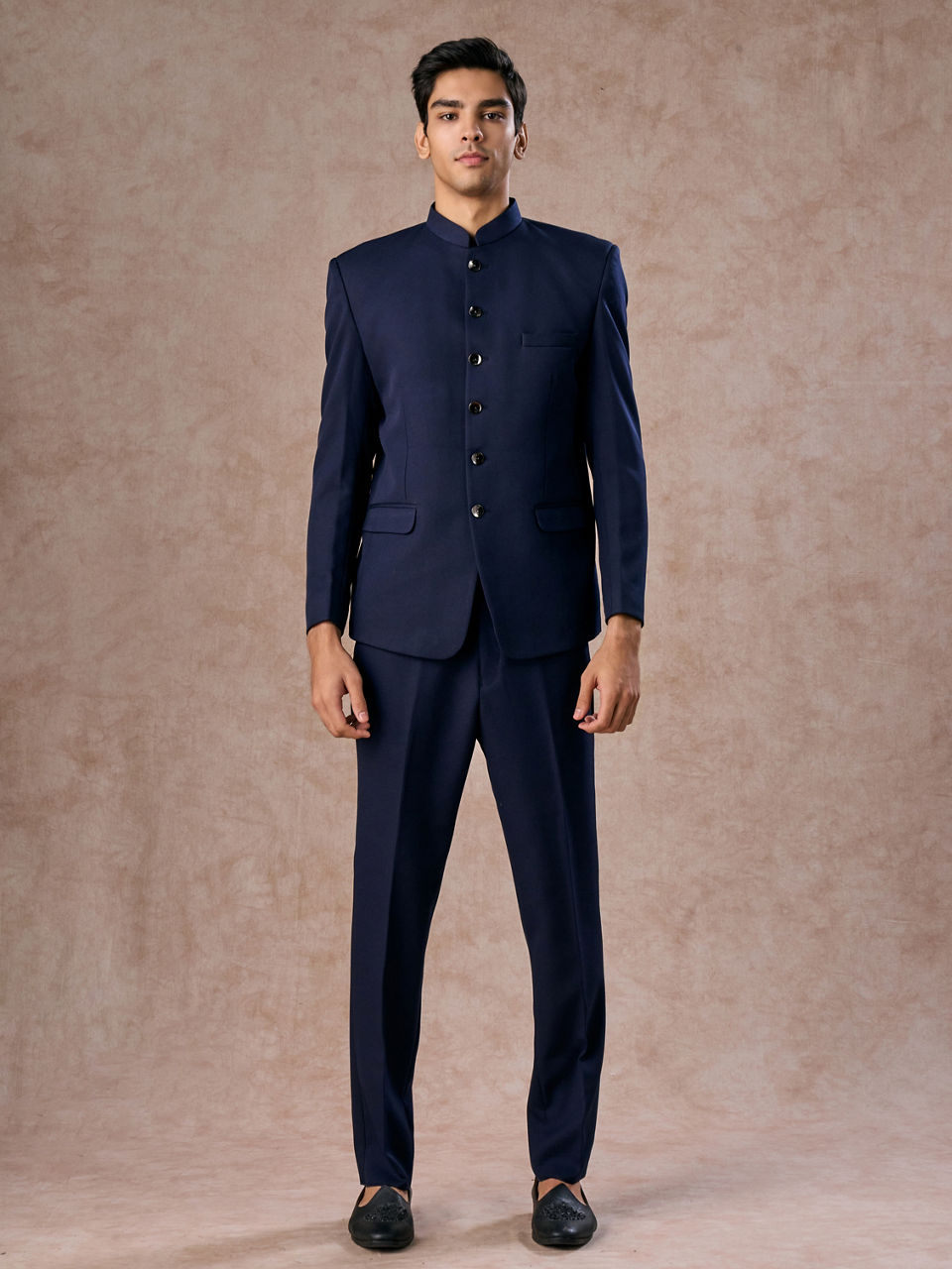 Manyavar Men Dark Blue Royal Jodhpuri Suit