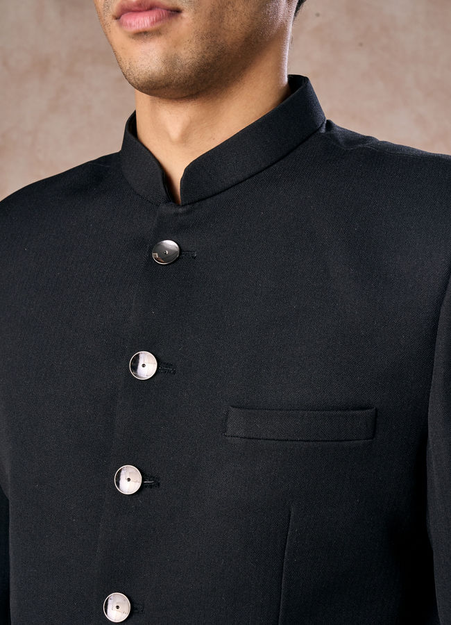 Manyavar Men Black Majesty Jodhpuri Suit