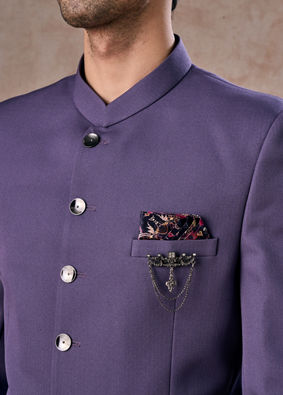 Manyavar Men Lilac Elegance Jodhpuri Suit