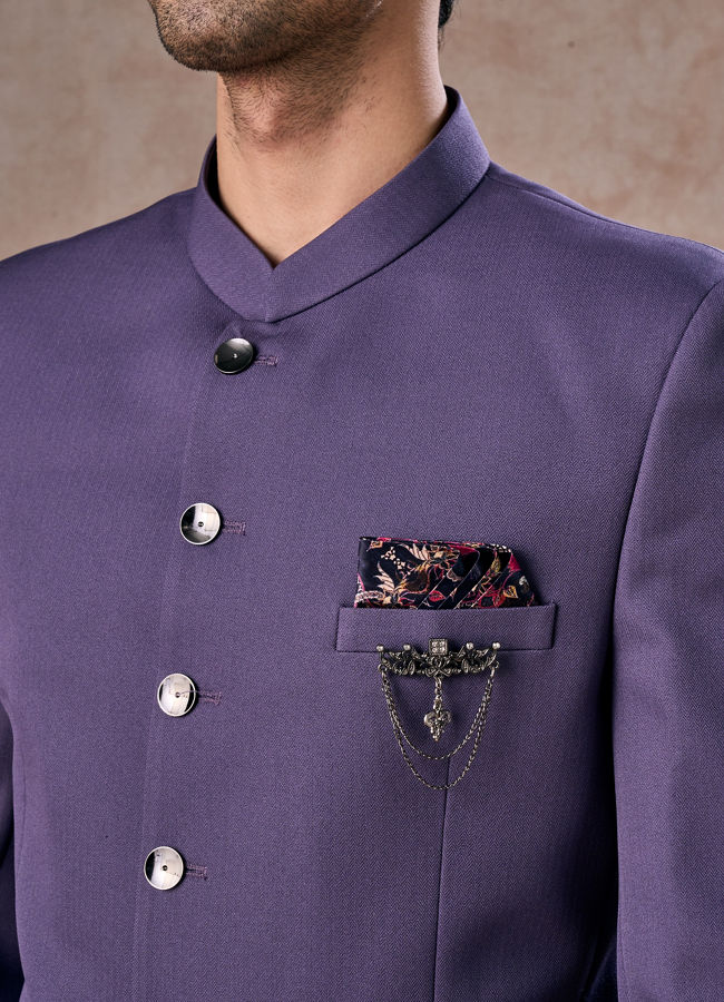 Manyavar Men Lilac Elegance Jodhpuri Suit