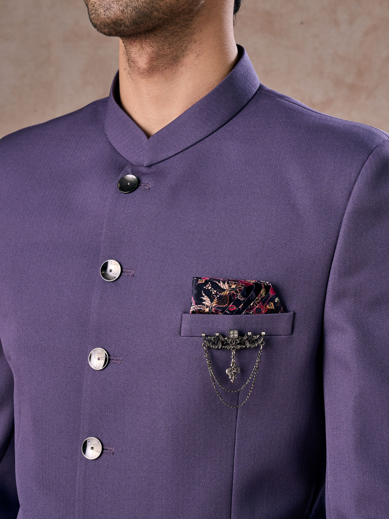 Manyavar Men Lilac Elegance Jodhpuri Suit