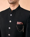 Manyavar Men Elegant Black Jodhpuri Suit Ensemble