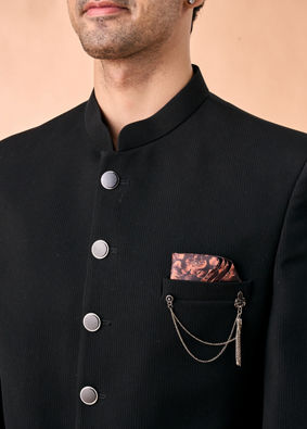 Manyavar Men Elegant Black Jodhpuri Suit Ensemble