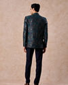 Manyavar Men Dark Blue Brocade Jodhpuri Suit