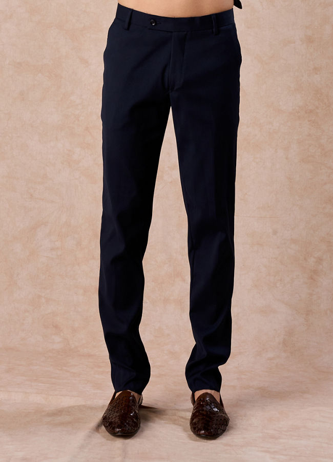Manyavar Men Dark Blue Brocade Jodhpuri Suit