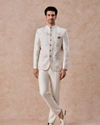 Manyavar Men Cream Georgette Jodhpuri Suit