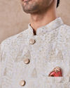 Manyavar Men Cream Georgette Jodhpuri Suit