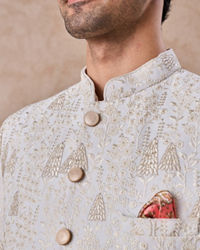 Manyavar Men Cream Georgette Jodhpuri Suit