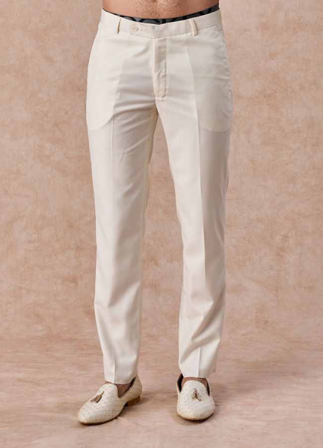 Manyavar Men Cream Georgette Jodhpuri Suit