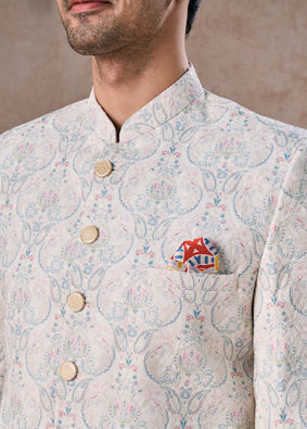 Manyavar Men Cream Elan Jodhpuri Suit