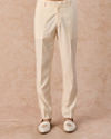 Manyavar Men Gleaming Cream Satin Jodhpuri Suit